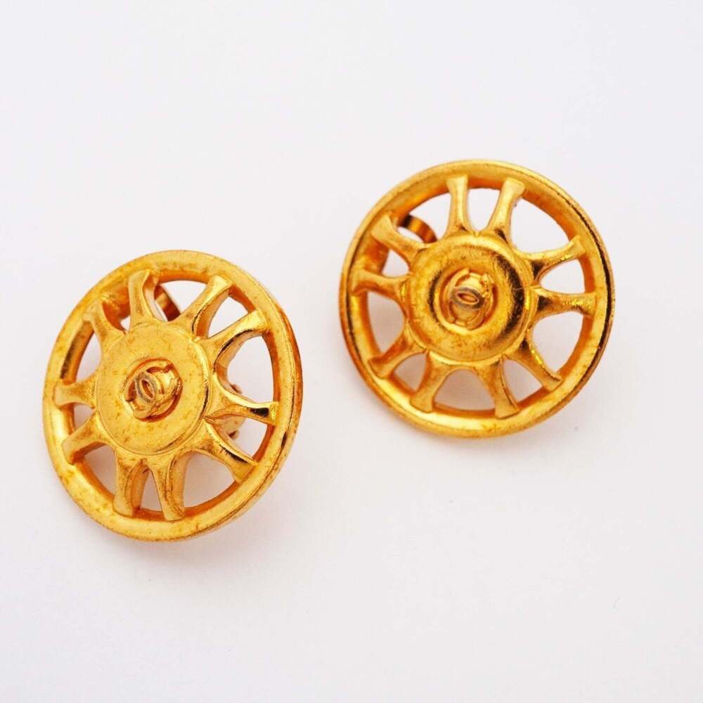 CHANEL Gold Logo Earrings - Picture 2 of 6